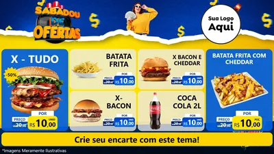 Modelo de TV para TV Horizontal com o tema Sabadou de Ofertas para Hamburgueria
