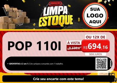 Modelo de Cartaz para Cartaz A4 Horizontal com o tema Operação Limpa Estoque para Concessionaria de Motos
