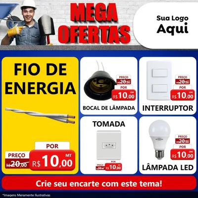 Modelo de Rede Social para Feed Facebook com o tema Material de Construção para Materiais Elétricos