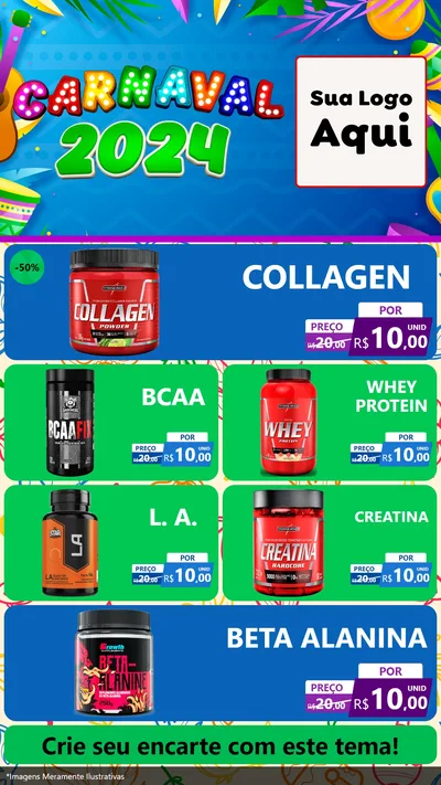 Modelo de TV para TV Vertical com o tema Carnaval 2027 para Suplementos alimentares