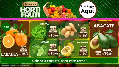 Modelo de TV para TV Horizontal com o tema Terça do Hortifrúti para Hortifrúti