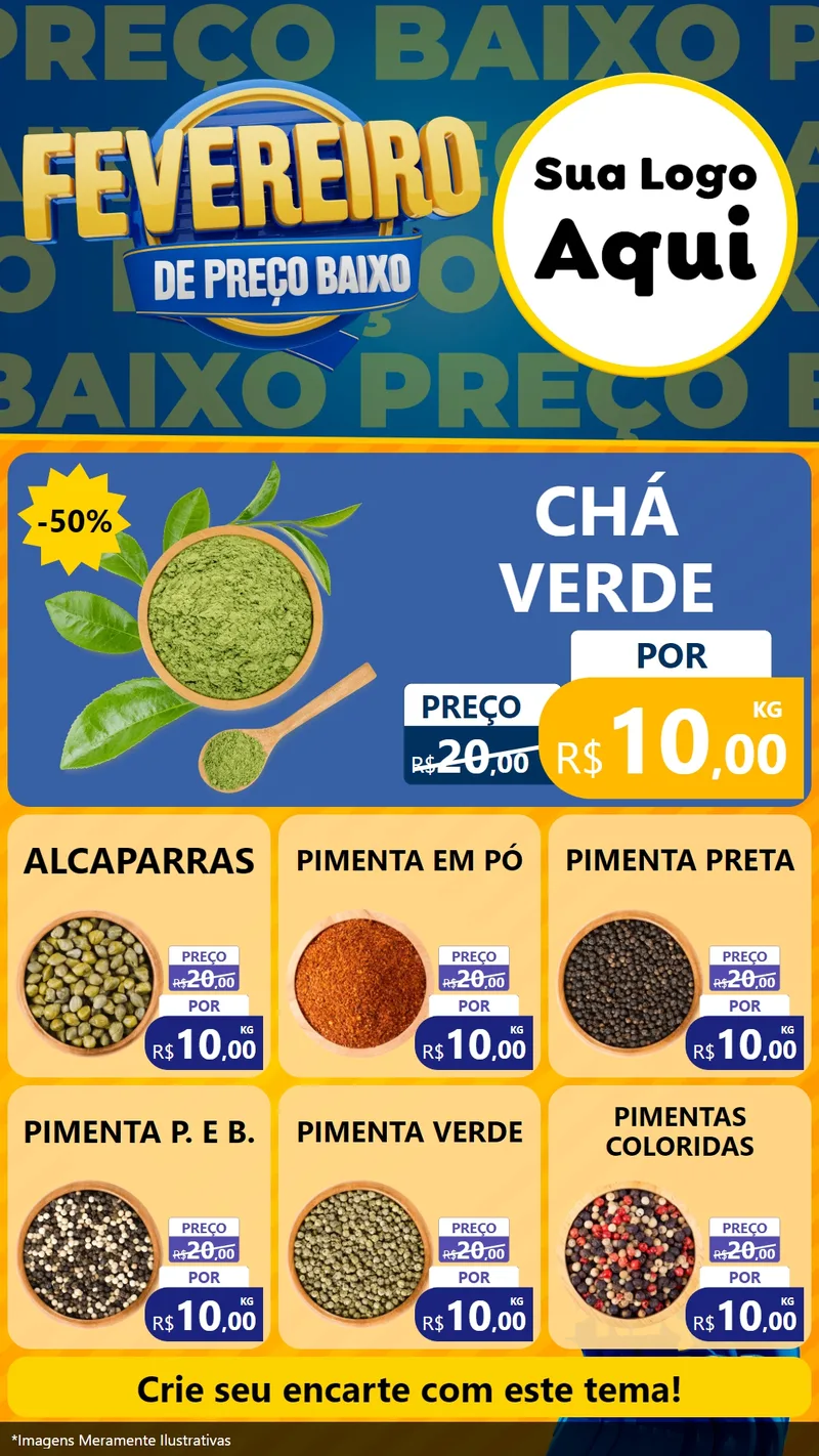 Modelo de Rede Social para Stories com o tema Fevereiro de Preço Baixo para Produtos Naturais