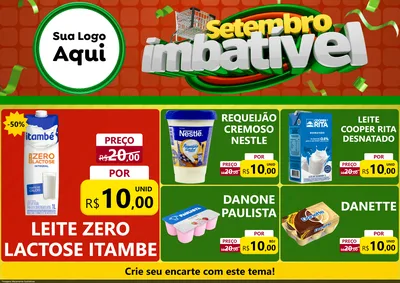 Modelo de Encarte para Encarte A4 Horizontal com o tema Setembro Imbatível para Frios e Laticínios