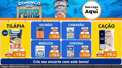 Modelo de TV para TV Horizontal com o tema Domingo do Peixe para Peixaria