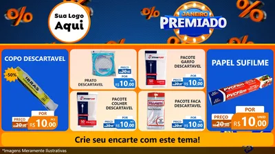 Modelo de TV para TV Horizontal com o tema Janeiro Premiado para Embalagens