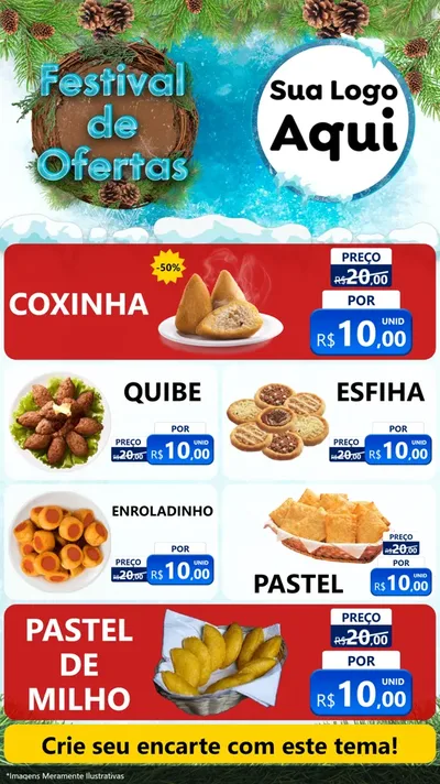 Modelo de TV para TV Vertical com o tema Festival de Ofertas - Inverno para Salgadaria