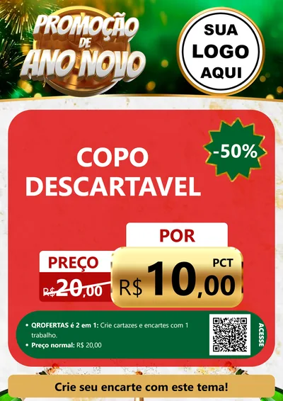 Modelo de Cartaz para Cartaz A4 Vertical com o tema Promoção de Ano Novo para Embalagens