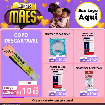 Modelo de Rede Social para Feed Facebook com o tema Dia das Mães para Embalagens