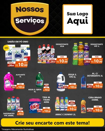 Modelo de Rede Social para Feed Instagram com o tema Nossos Serviços para Produtos de Limpeza