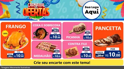 Modelo de TV para TV Horizontal com o tema Carnaval de Ofertas para Assados