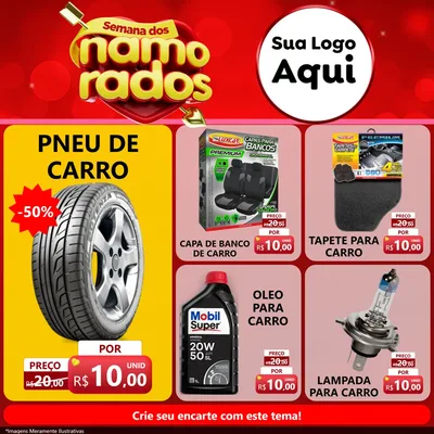 Modelo de Rede Social para Feed Facebook com o tema Semana dos namorados para Auto peças