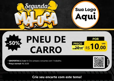 Modelo de Cartaz para Cartaz A4 Horizontal com o tema Segunda Maluca para Auto peças