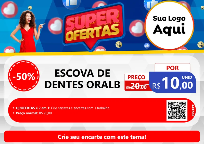 Modelo de Cartaz para Cartaz A4 Horizontal com o tema Super Ofertas para Higiene Pessoal