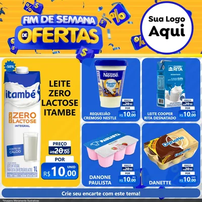 Modelo de Rede Social para Feed Facebook com o tema Fim de Semana de Ofertas para Frios e Laticínios