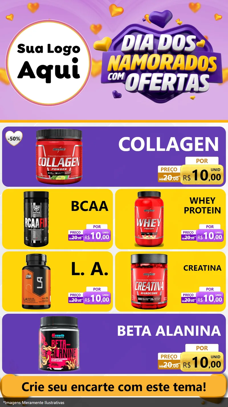 Modelo de TV para TV Vertical com o tema Dia Dos Namorados Com Ofertas para Suplementos alimentares