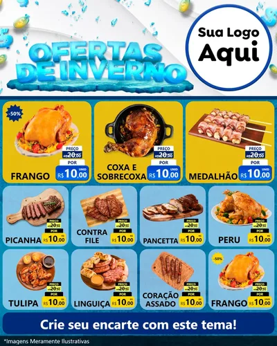 Modelo de Rede Social para Feed Instagram com o tema Ofertas de Inverno para Assados