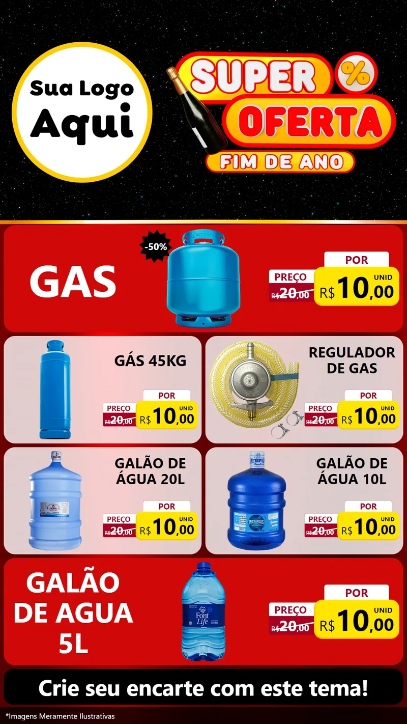 Modelo de TV para TV Vertical com o tema Super Oferta Fim de Ano para Água e gás