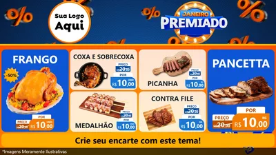 Modelo de TV para TV Horizontal com o tema Janeiro Premiado para Assados