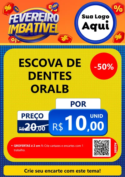 Modelo de Cartaz para Cartaz A4 Vertical com o tema Fevereiro Imbatível para Higiene Pessoal