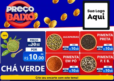 Modelo de Encarte para Encarte A4 Horizontal com o tema Preço Baixo para Produtos Naturais
