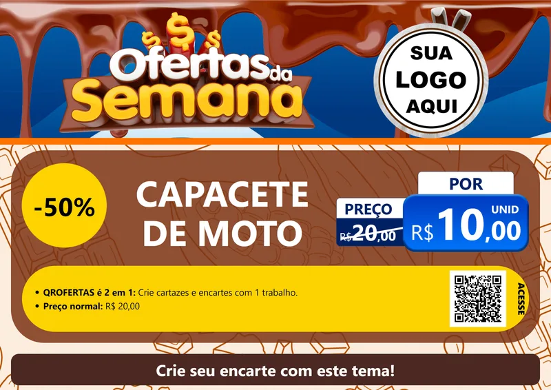 Modelo de Cartaz para Cartaz A4 Horizontal com o tema Ofertas da Semana - Páscoa para Moto peças