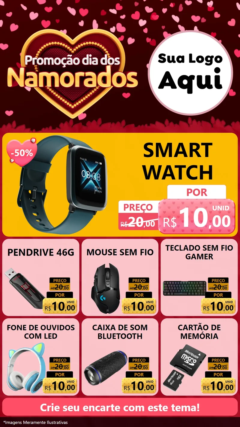 Modelo de Rede Social para Stories com o tema Promoção Dia Dos Namorados para Informática