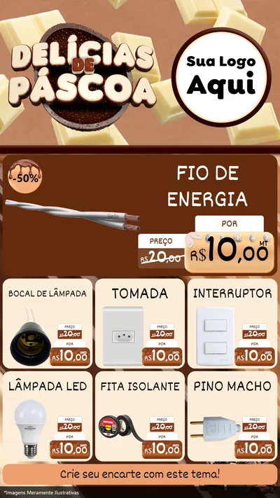 Modelo de Rede Social para Stories com o tema Delícias de Páscoa para Materiais Elétricos