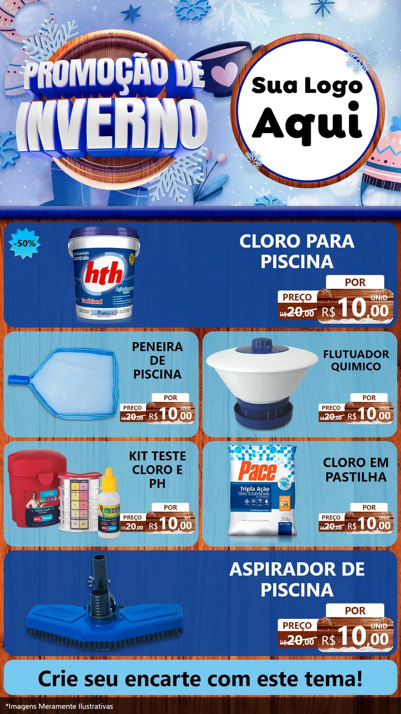 Modelo de TV para TV Vertical com o tema Promoção de Inverno para Produtos para Piscina
