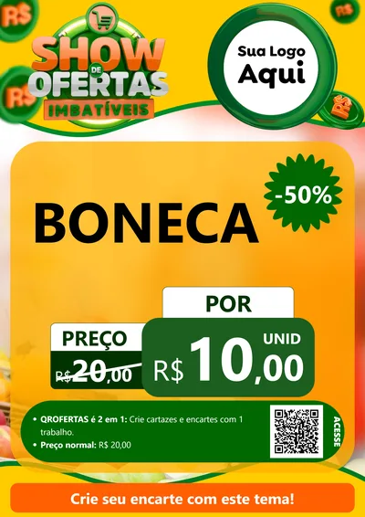 Modelo de Cartaz para Cartaz A4 Vertical com o tema Show de Ofertas Imbatíveis para Brinquedos