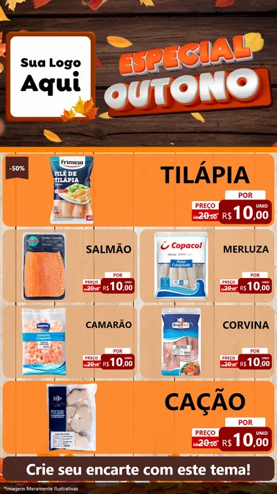 Modelo de TV para TV Vertical com o tema Especial Outono para Peixaria