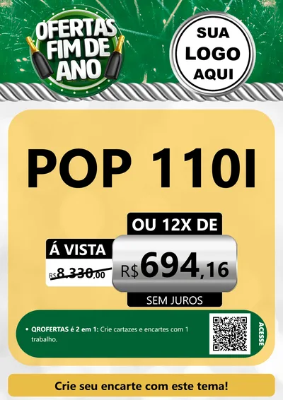 Modelo de Cartaz para Cartaz A4 Vertical com o tema Ofertas Fim de Ano para Concessionaria de Motos