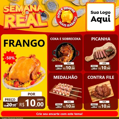 Modelo de Rede Social para Feed Facebook com o tema Semana do Real para Assados
