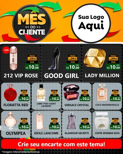 Modelo de Rede Social para Feed Instagram com o tema Mês do Cliente para Perfumes