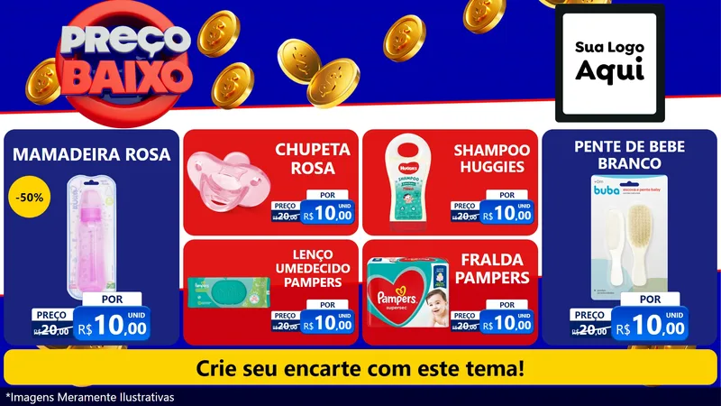 Modelo de TV para TV Horizontal com o tema Preço Baixo para Bebês
