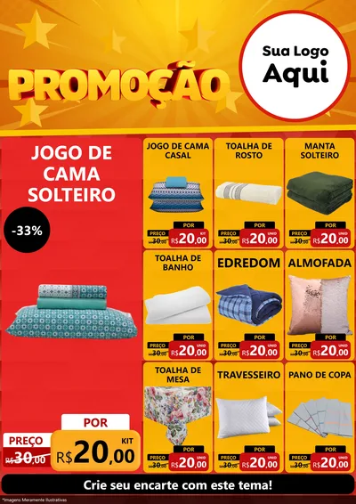 Modelo de Encarte para Encarte A4 Vertical com o tema Promoção para Cama, Mesa e Banho