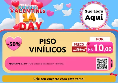 Modelo de Cartaz para Cartaz A4 Horizontal com o tema Valentine's Day para Material para Construção