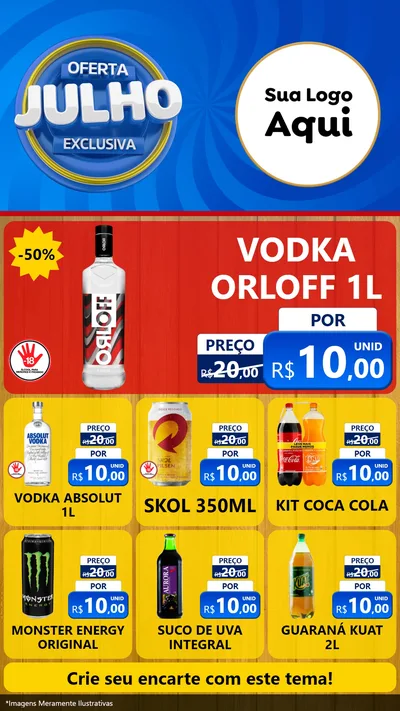 Modelo de Rede Social para Stories com o tema Oferta Exclusiva, Julho para Distribuidora de bebidas