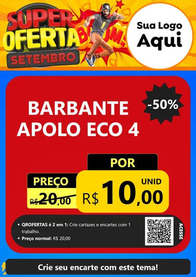 Modelo de Cartaz para Cartaz A4 Vertical com o tema Super Oferta Setembro para Armarinho e Aviamentos