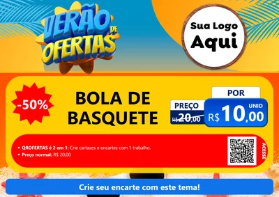 Modelo de Cartaz para Cartaz A4 Horizontal com o tema Verão de Ofertas para Artigos Esportivos