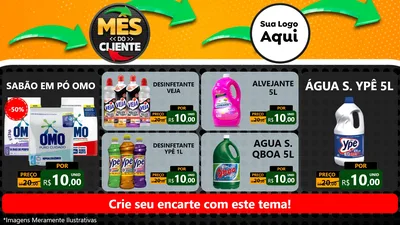 Modelo de TV para TV Horizontal com o tema Mês do Cliente para Produtos de Limpeza