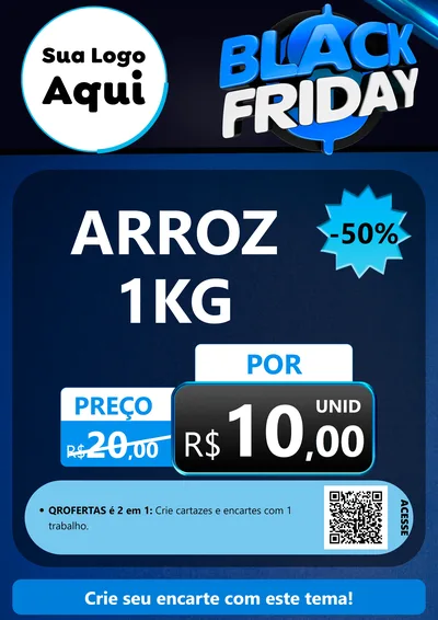 Modelo de Cartaz para Cartaz A4 Vertical com o tema Black Friday para Supermercado