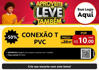 Modelo de Cartaz para Cartaz A4 Horizontal com o tema Aproveite e Leve Também para Tubos e conexões