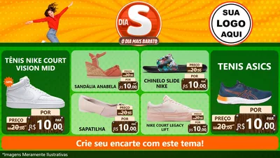 Modelo de TV para TV Horizontal com o tema Dia S - O Dia Mais Barato para Calçados