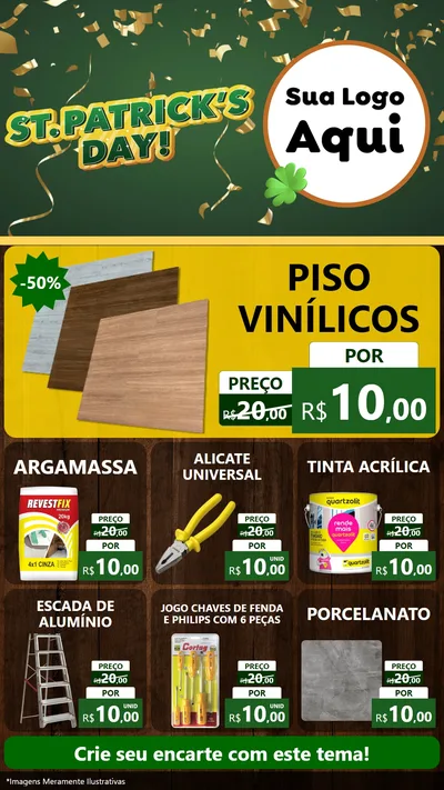 Modelo de Rede Social para Stories com o tema St Patriks Day para Material para Construção