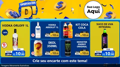 Modelo de TV para TV Horizontal com o tema Ofertas Dia D para Distribuidora de bebidas