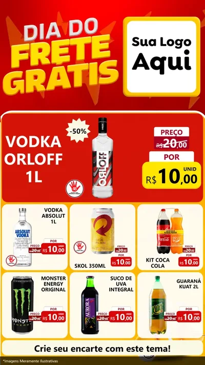Modelo de Rede Social para Stories com o tema Dia do Frete Grátis para Distribuidora de bebidas