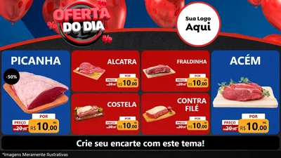 Modelo de TV para TV Horizontal com o tema Oferta do Dia para Açougue