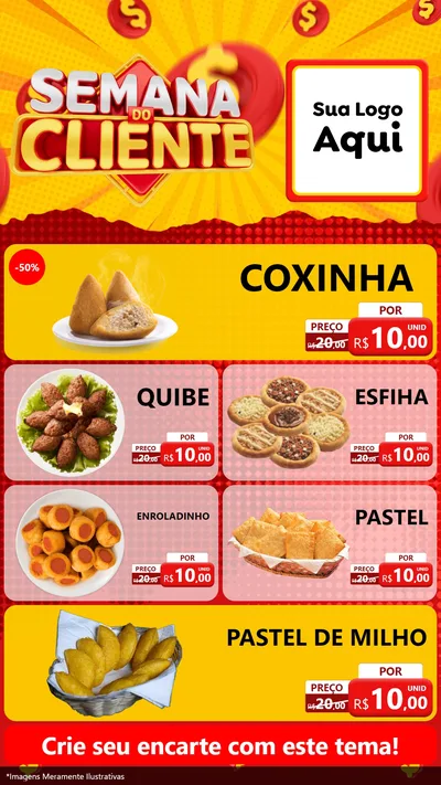Modelo de TV para TV Vertical com o tema Semana do Cliente para Salgadaria