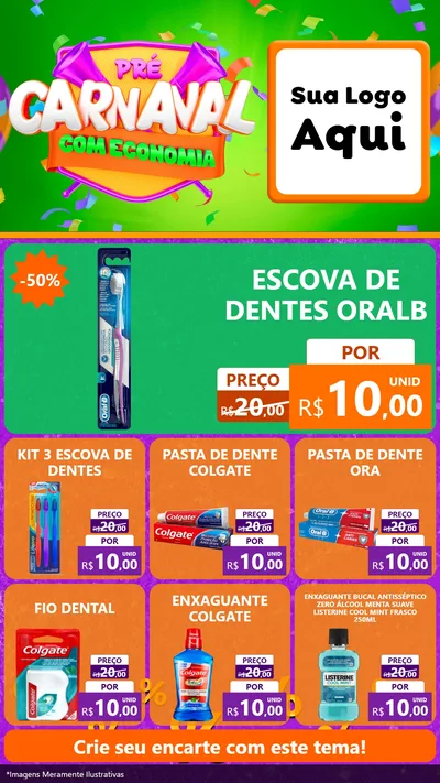 Modelo de Rede Social para Stories com o tema Pré-Carnaval Com Economia para Higiene Pessoal