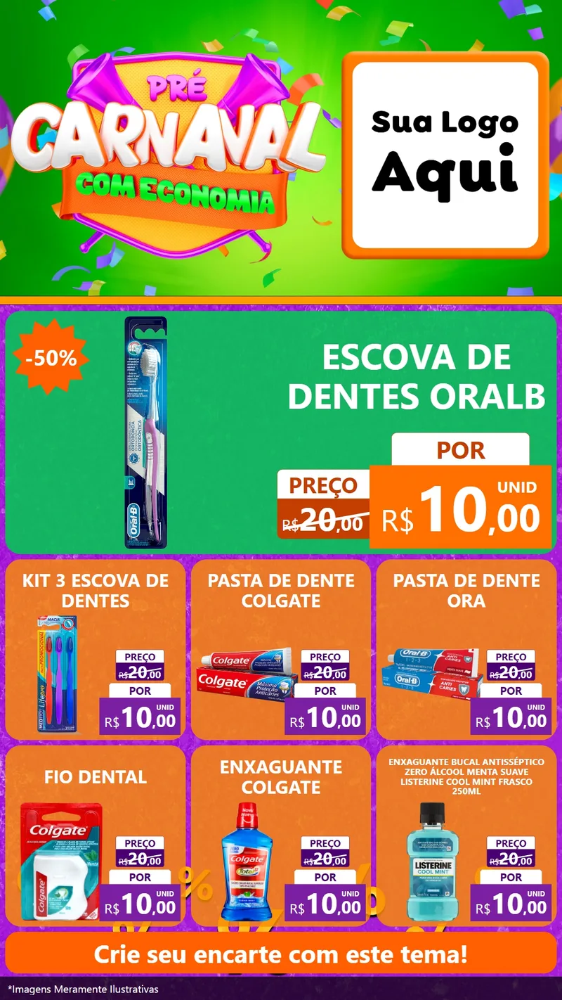 Modelo de Rede Social para Stories com o tema Pré-Carnaval Com Economia para Higiene Pessoal